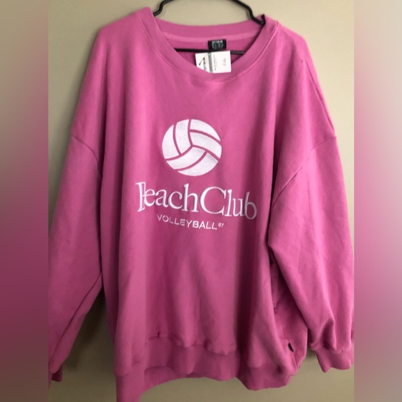 Cotton On Tops - NWT COTTON ON Pink BEACH CLUB VOLLEYBALL Sweatshirt Size 20
